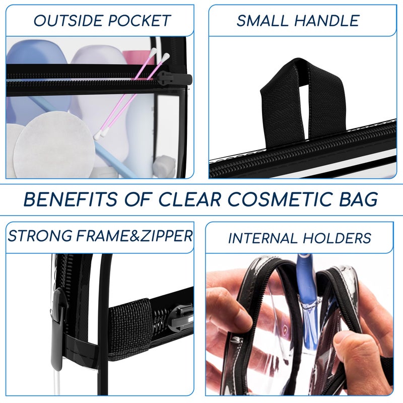 Olanmark TSA Approved Toiletry Bag 3-1-1 Clear Travel Cosmetic Bag with Handle - Quart Size Bag with Zipper - Carry-on Luggage Clear Toiletry Bag for Liquids - Airport Airline TSA Compliant Bag for Man Women - Image 2